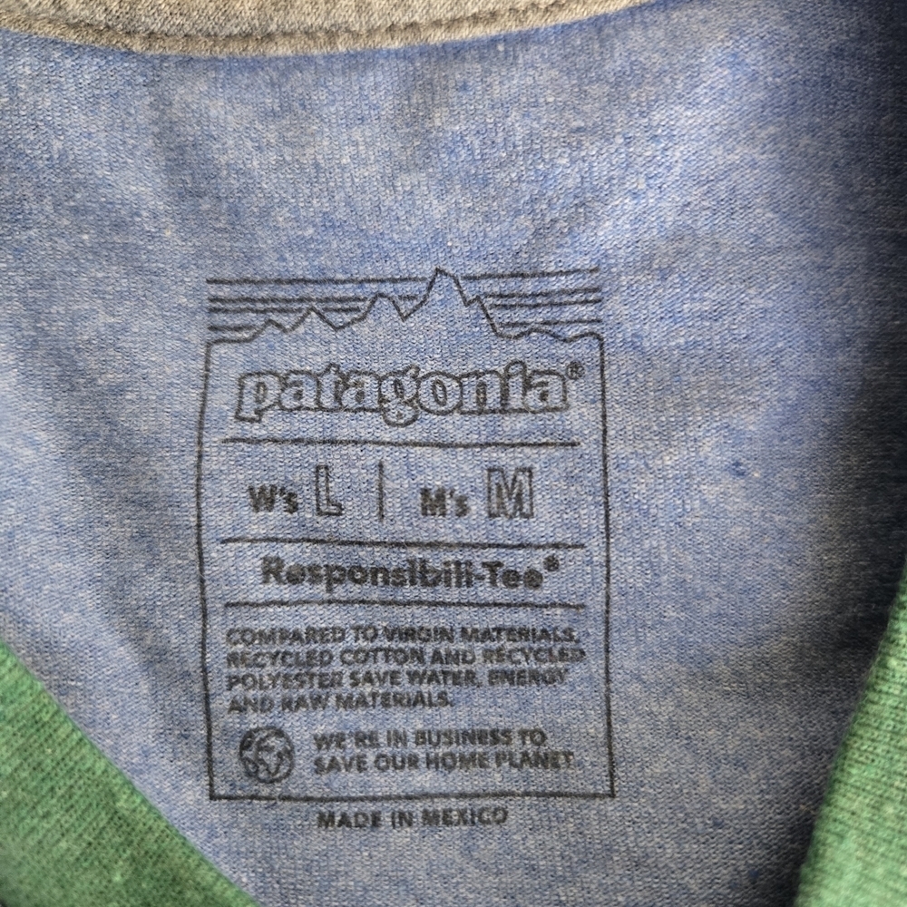 PATAGONIA(New) Blue T Shirt.Size Men's M, Women's L - Picture 7 of 9